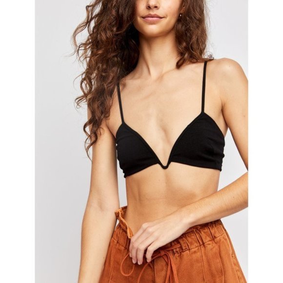 FREE PEOPLE | Women's Black Suri Stretch Woven Bralette | Size XS - Picture 2 of 5